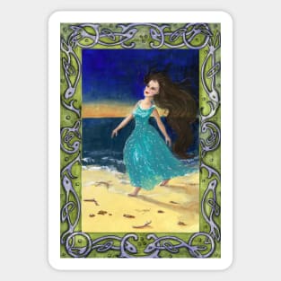 Dancing selkie woman Sticker